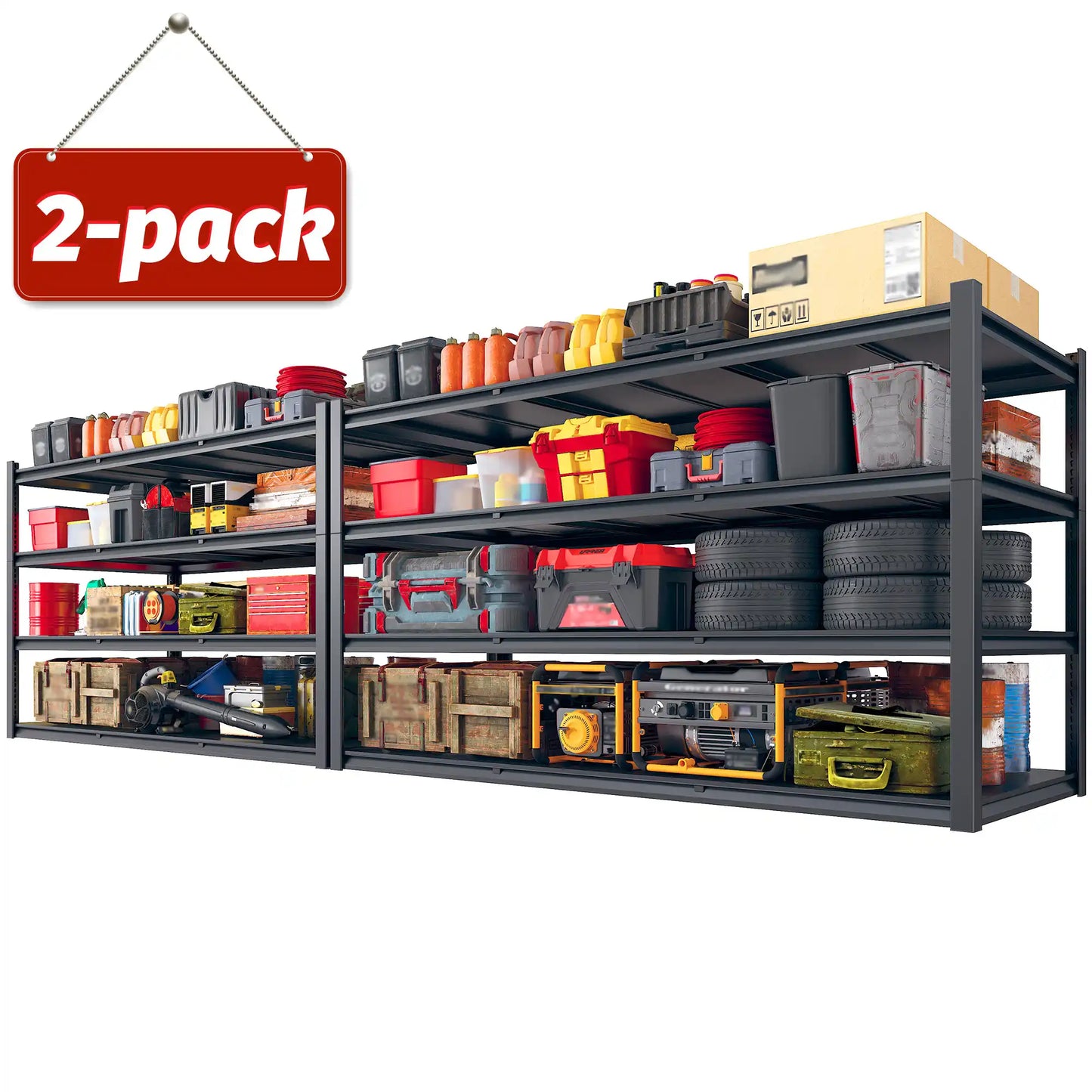 【🔥Factory Direct Clearout Sale🔥】60" W Industrial Metal Shelving 4-Tier Garage Steel Shelving for Warehouse, Basement, Pantry