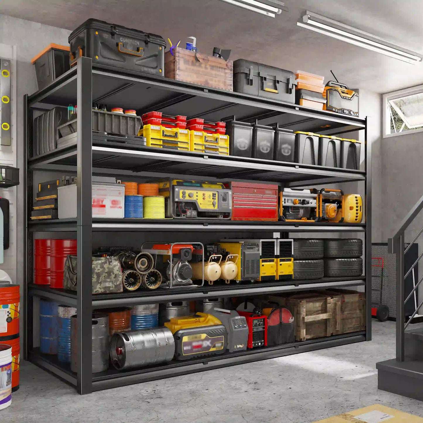 【🔥Factory Direct Clearout Sale🔥】60"W x 72"H 5-Tier Industrial Garage Shelving,3000LBS Heavy Duty Storage Shelves,Adjustable Metal Shelving for Basement Warehouse