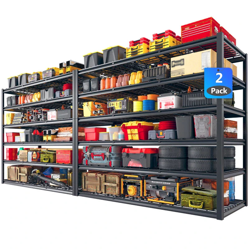 【🔥Factory Direct Clearout Sale🔥】2 PCS 84"H Garage Shelving 3000LBS Industrial Shelving Units 6-tierAdjustable Storage Shelves for Basement, Garage, Warehouse