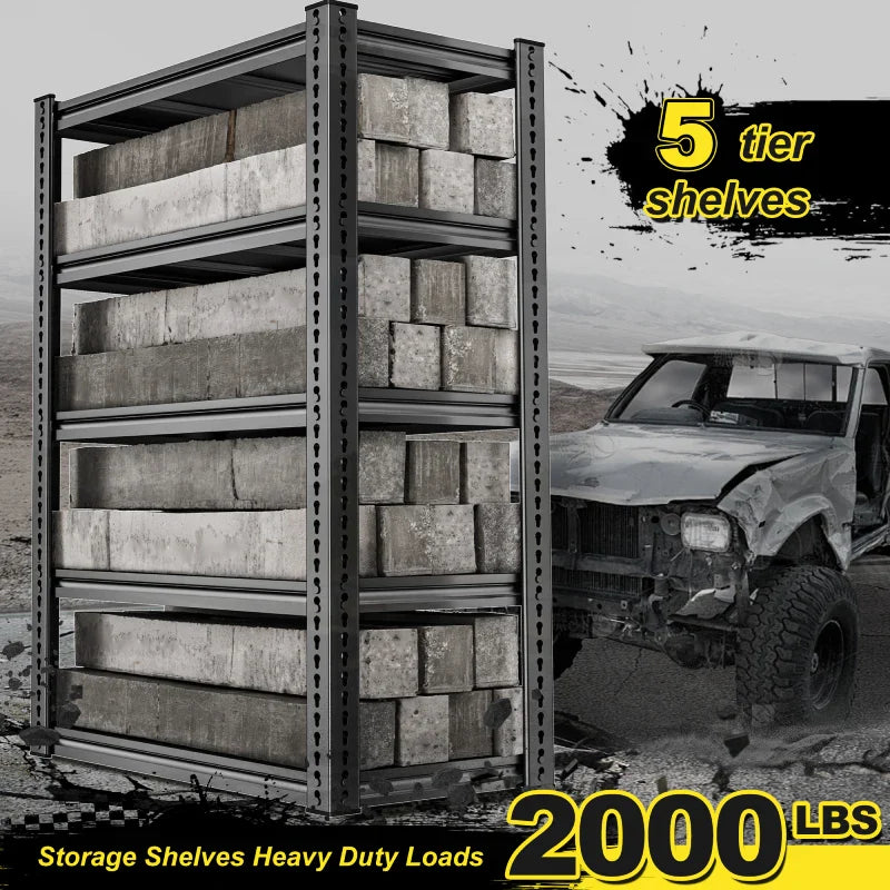 【🔥Factory Direct Clearout Sale🔥】31.7" W Storage Shelves 2000 lbs Adjustable 5-Tier Metal Shelving Units and Storage Rack Shelf