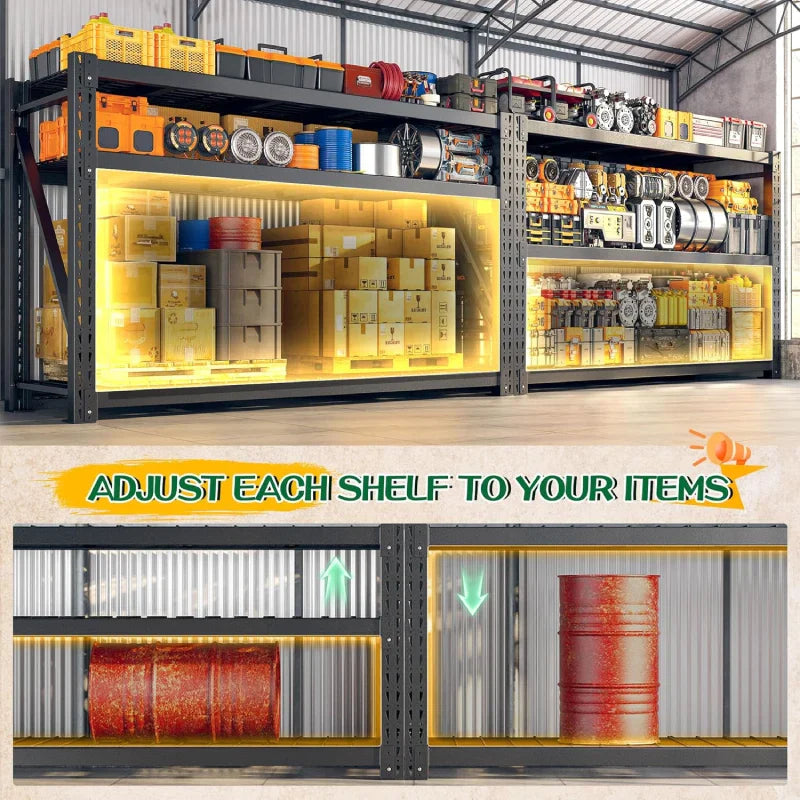 【🔥Factory Direct Clearout Sale🔥】77" W x 66"H Ultra Wide Garage Shelving 6600LBS Heavy Duty Storage Shelves 3 Tier Metal Shelving Unit Adjustable Utility Shelves for Basement, Garage, Warehouse