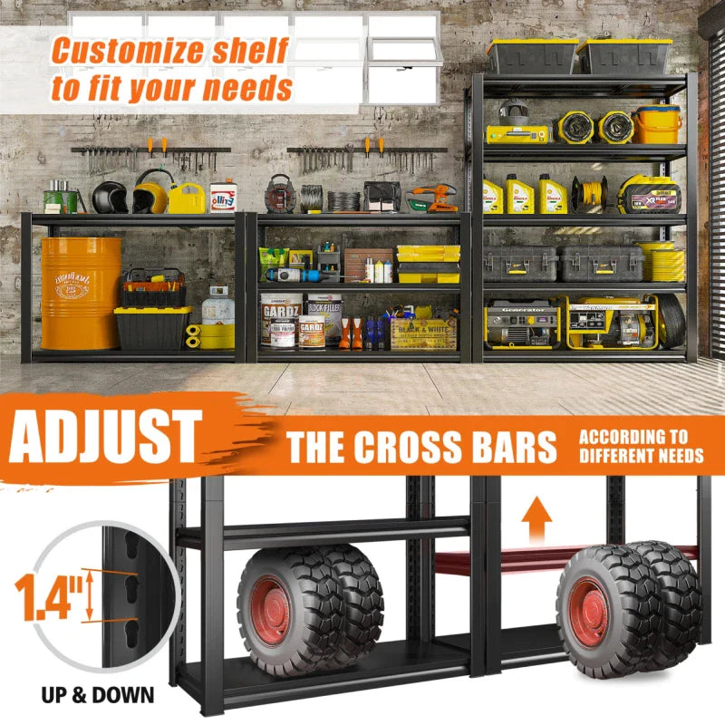 【🔥Factory Direct Clearout Sale🔥】32"W Garage Shelving Heavy Duty, 2000lbs Adjustable Garage Storage Shelves 5 Tier Metal Shelving for Basement Pantry Warehouse Garage