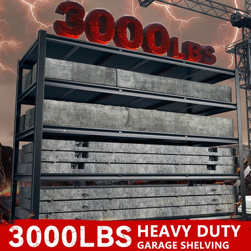 【🔥Factory Direct Clearout Sale🔥】2-Pack 60"W 5-Tier Garage Shelves 6000LBS Heavy Duty Garage Shelving Adjustable & Anti-Scratch Garage Shelving for Basement Warehouse
