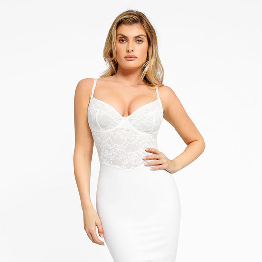 【🔥Hot Sale🔥】Shapewear Sculpting Lace Corset Midi Slip Dress