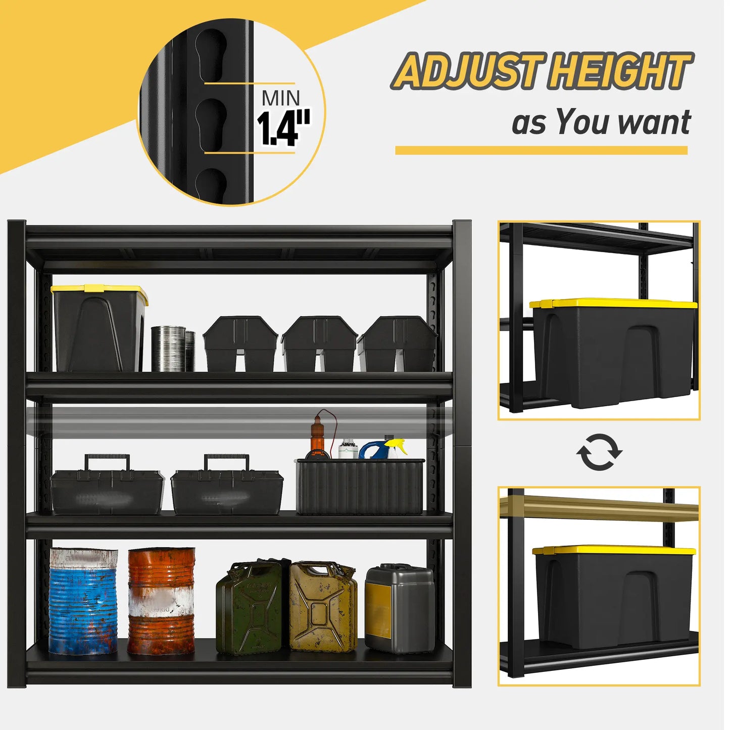 【🔥Factory Direct Clearout Sale🔥】40"W Storage Shelves 1800 LBS Adjustable Metal Shelves for Storage for Pantry Kitchen