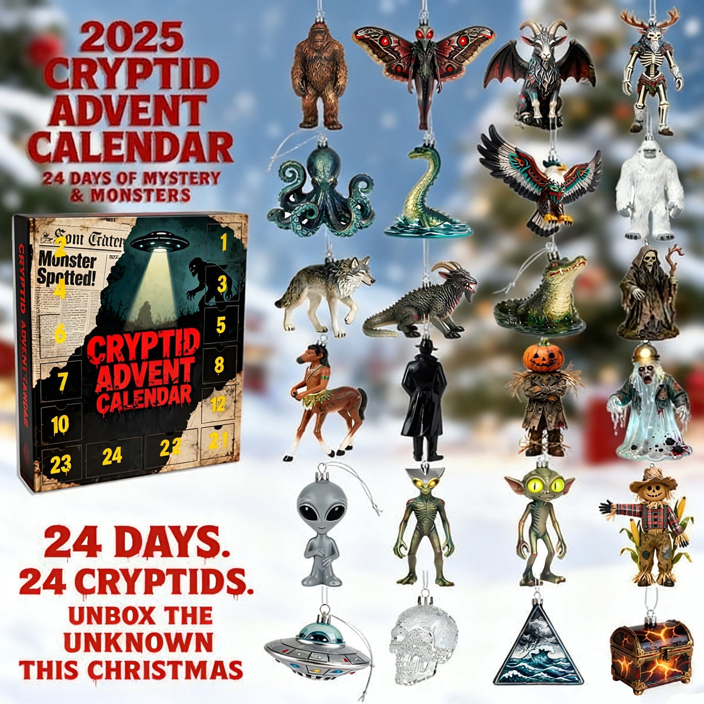 【🔥Hot Sale🔥】 Cryptid Advent Calendar - Unbox the Unknown This Christmas 🎁👽