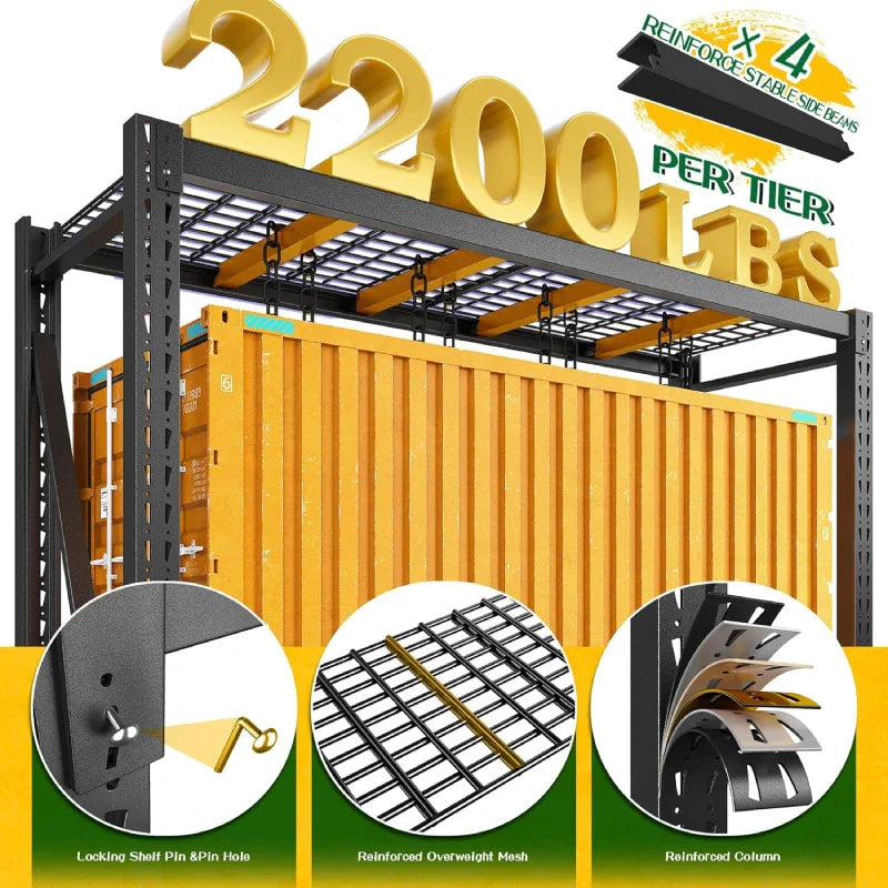 【🔥Factory Direct Clearout Sale🔥】77" W x 66"H Ultra Wide Garage Shelving 6600LBS Heavy Duty Storage Shelves 3 Tier Metal Shelving Unit Adjustable Utility Shelves for Basement, Garage, Warehouse