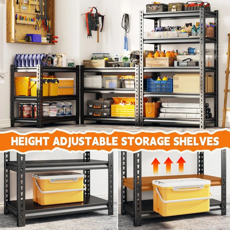 【🔥Factory Direct Clearout Sale🔥】28"W Shelving and Racking 1600 Lbs Adjustable Storage Shelving for Pantry,Garage and Storage Room.