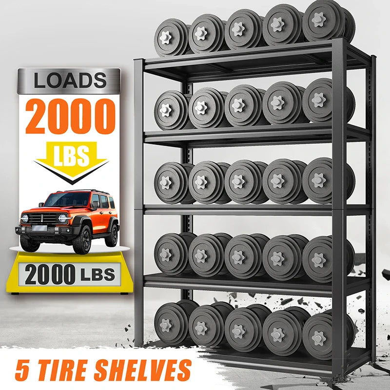 【🔥Factory Direct Clearout Sale🔥】32"W Garage Shelving Heavy Duty, 2000lbs Adjustable Garage Storage Shelves 5 Tier Metal Shelving for Basement Pantry Warehouse Garage