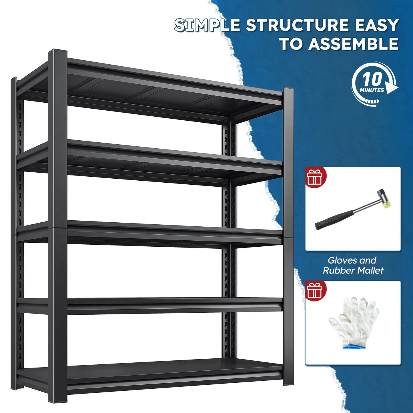 【🔥Factory Direct Clearout Sale🔥】36" W Adjustable Metal Storage Rack,2650LBS Heavy Duty Garage Shelves , Ultra-Sturdy Shelving for Garage, Basement & Workshop