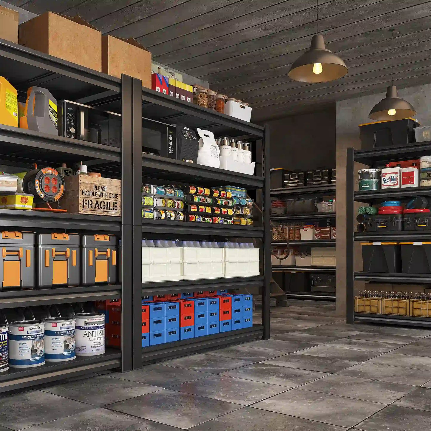 【🔥Factory Direct Clearout Sale🔥】36" W Adjustable Metal Storage Rack,2650LBS Heavy Duty Garage Shelves , Ultra-Sturdy Shelving for Garage, Basement & Workshop