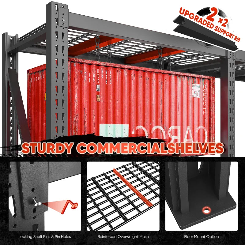 【🔥Factory Direct Clearout Sale🔥】3-Tier 93" W Industrial Shelving Rack, 7010LBS Capacity Garage Storage Rack with 2337LB/Shelf , Metal Shelving Unit for Warehouse, Basement, Commercial