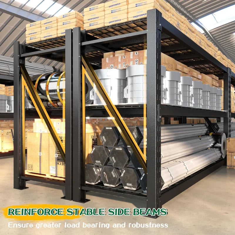 【🔥Factory Direct Clearout Sale🔥】77" W x 66"H Ultra Wide Garage Shelving 6600LBS Heavy Duty Storage Shelves 3 Tier Metal Shelving Unit Adjustable Utility Shelves for Basement, Garage, Warehouse