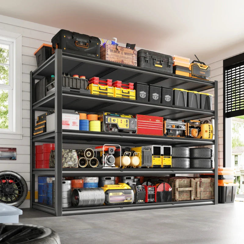 【🔥Factory Direct Clearout Sale🔥】2-Pack 60"W 5-Tier Garage Shelves 6000LBS Heavy Duty Garage Shelving Adjustable & Anti-Scratch Garage Shelving for Basement Warehouse