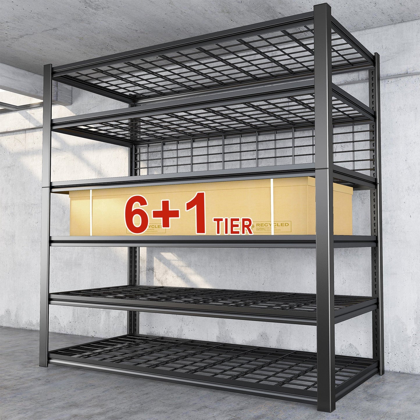 【🔥Factory Direct Clearout Sale🔥】7 Tiers Industrial Shelving 3500LBS Heavy Duty Garage Shelving 48"W Adjustable Storage Racks for Basement Warehouse Garage