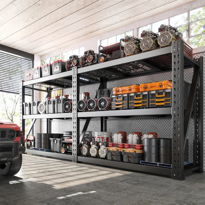 【🔥Factory Direct Clearout Sale🔥】3-Tier 93" W Industrial Shelving Rack, 7010LBS Capacity Garage Storage Rack with 2337LB/Shelf , Metal Shelving Unit for Warehouse, Basement, Commercial