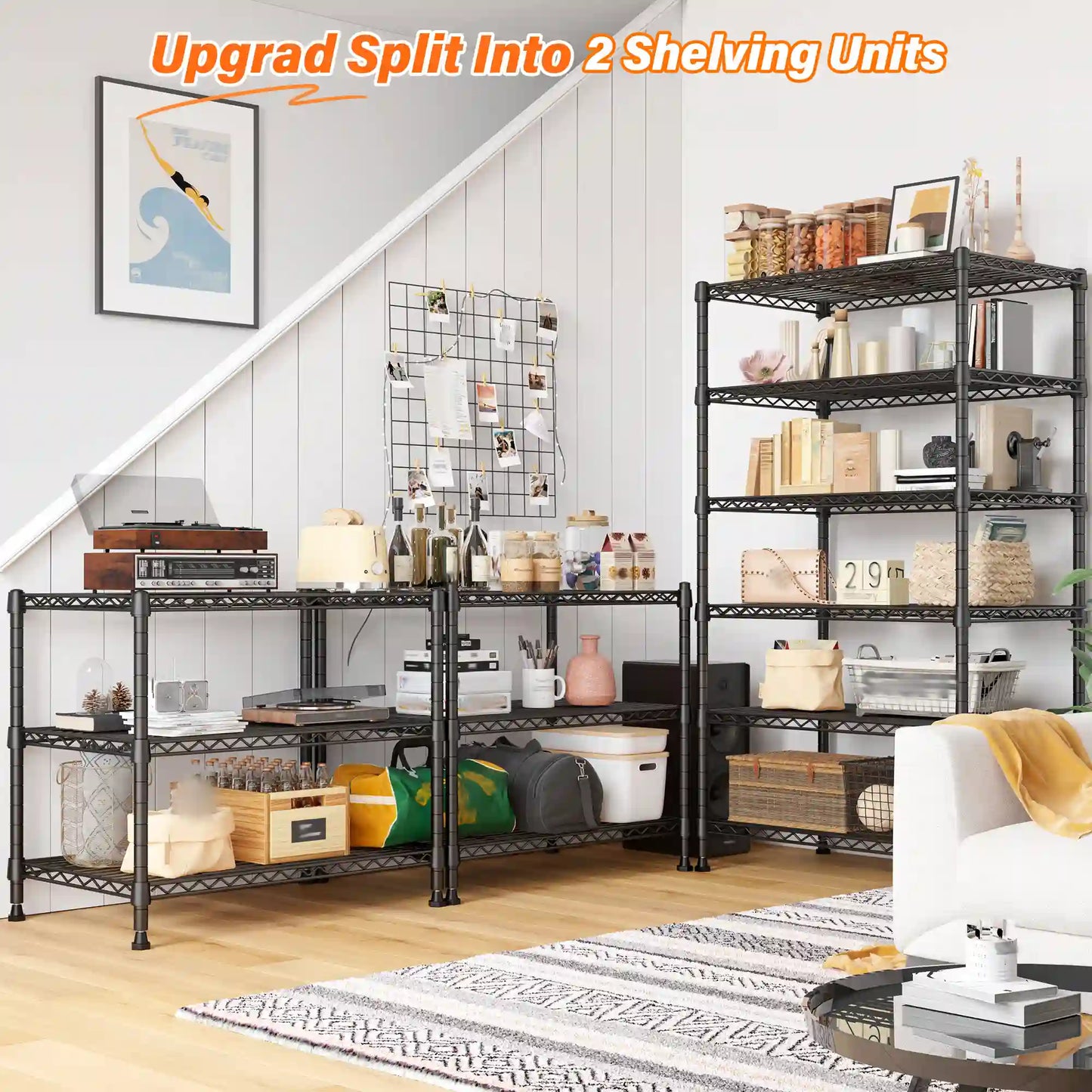 【🔥Factory Direct Clearout Sale🔥】71"H Wire Shelving Units,6 Tier Storage Shelves,Adjustable Detachable Storage Shelving Unit for Kitchen Laundry Pantry Garage Commercial