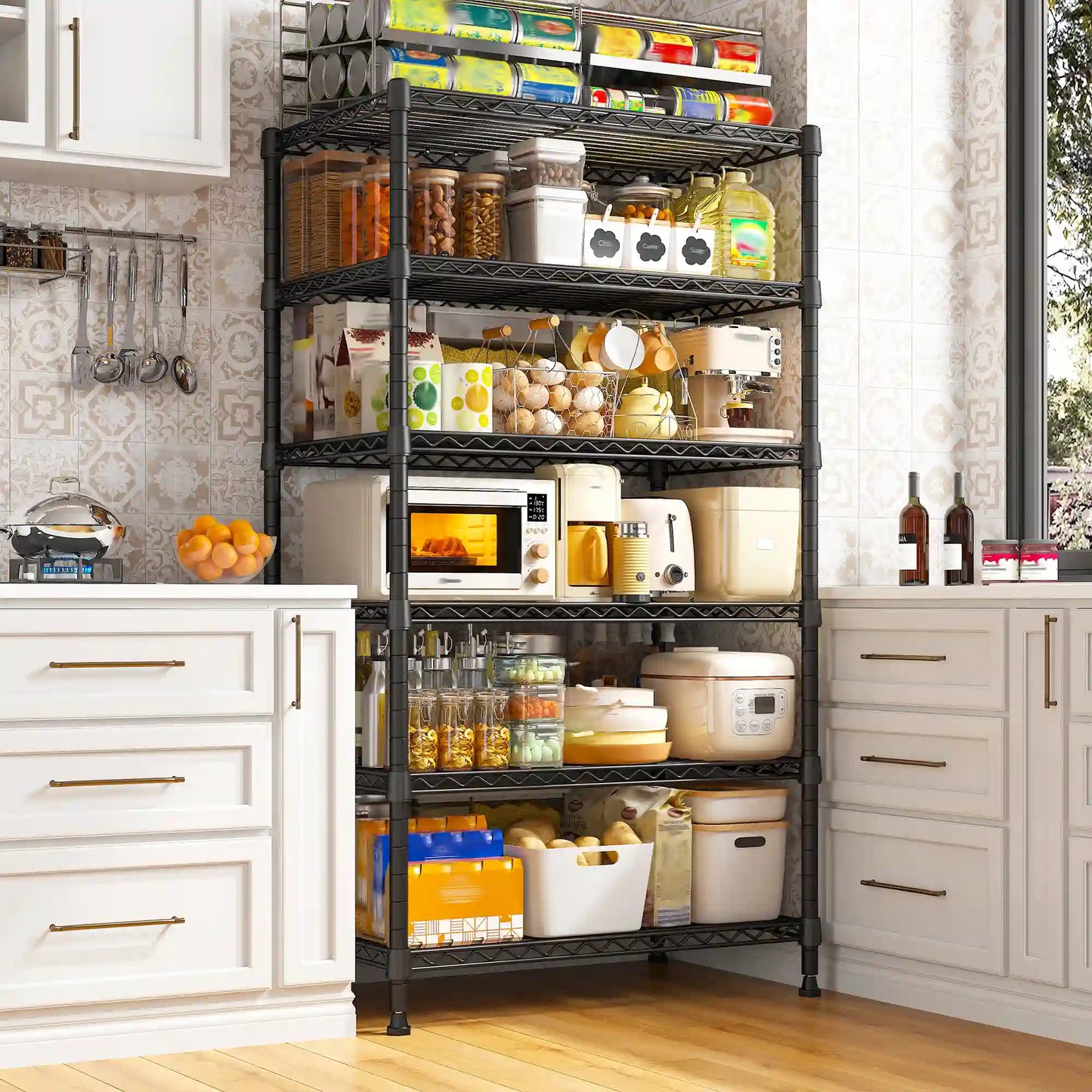 【🔥Factory Direct Clearout Sale🔥】71"H Wire Shelving Units,6 Tier Storage Shelves,Adjustable Detachable Storage Shelving Unit for Kitchen Laundry Pantry Garage Commercial