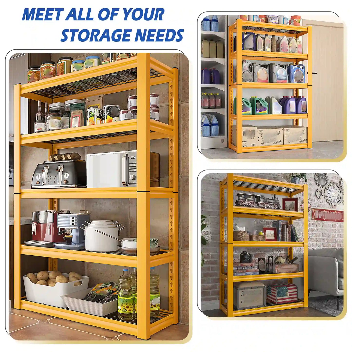 【🔥Factory Direct Clearout Sale🔥】72"H Metal Garage Shelving , 2500 LBS Adjustable Industrial Metal Storage Shelves