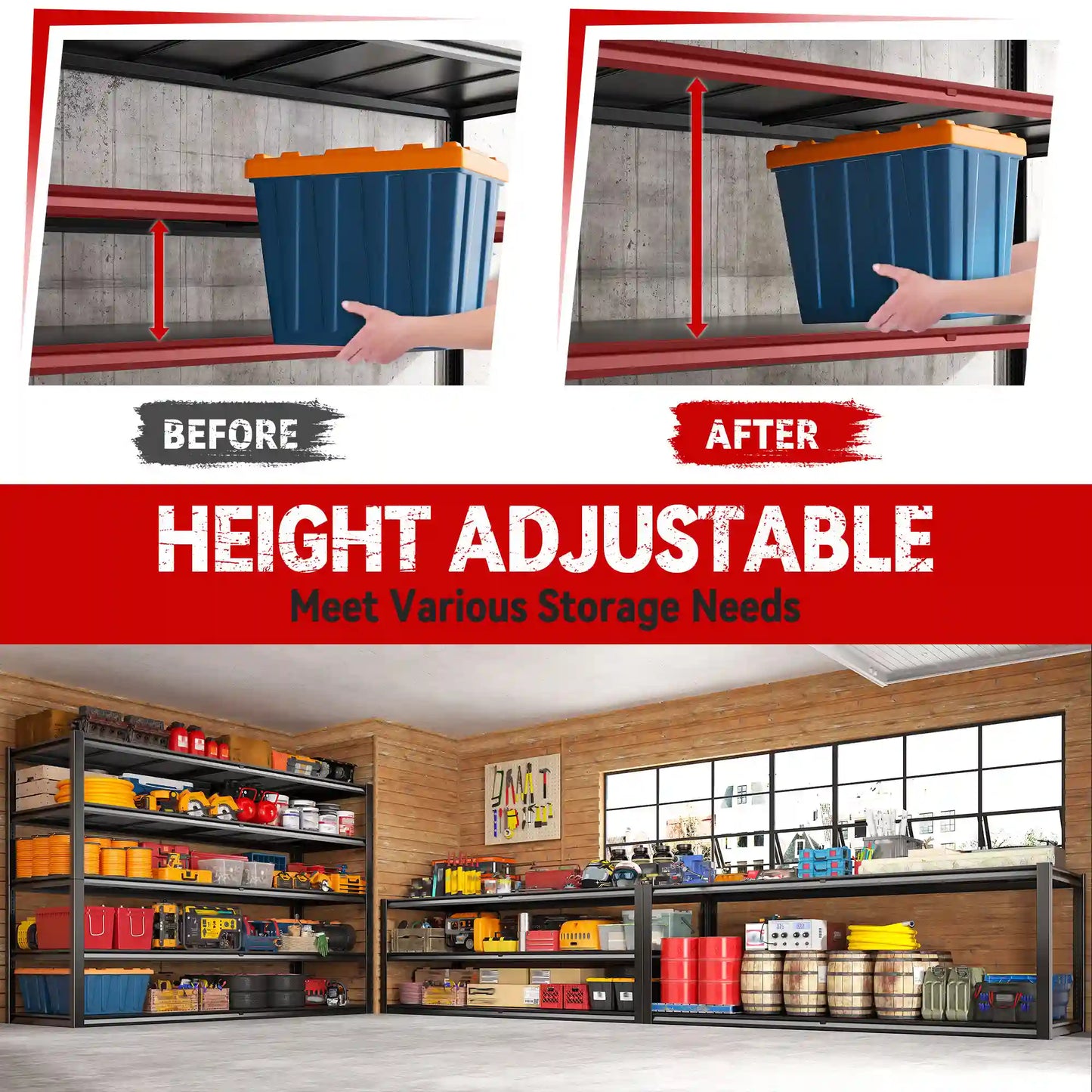 【🔥Factory Direct Clearout Sale🔥】78"H Storage Shelves 3100LBS Garage Shelving Heavy Duty Adjustable Metal Shelves Unit for Storage Rack