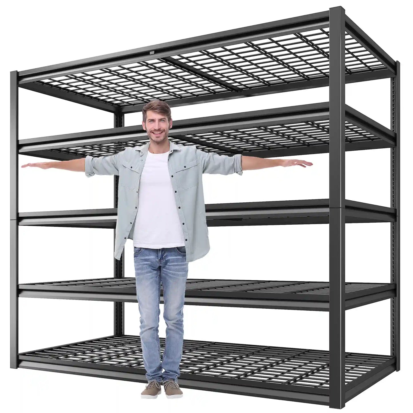【🔥Factory Direct Clearout Sale🔥】2 Packs 3000LBS Garage Shelving 5 Tier Rust-Proof Adjustable Industrial Shelving  Metal Storage Shelves Easy Assembly 10 Minutes
