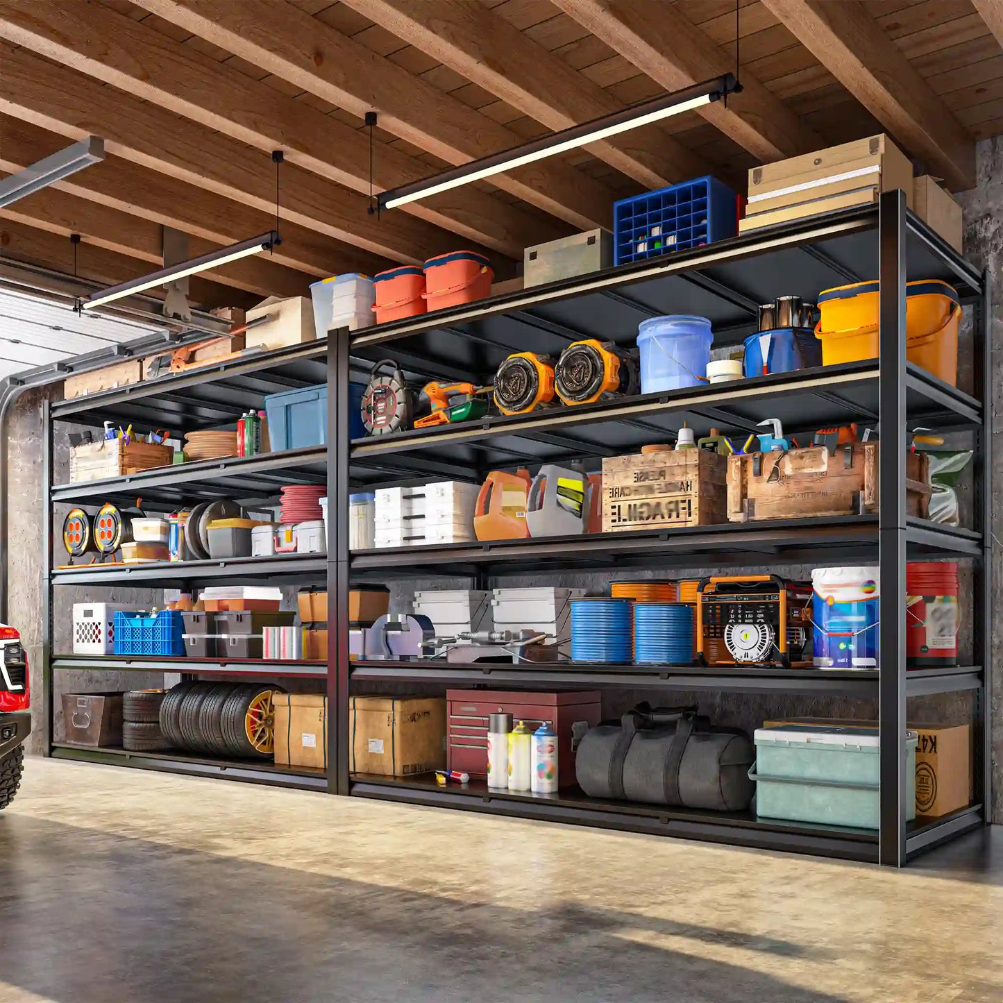 【🔥Factory Direct Clearout Sale🔥】60"W x 72"H 5-Tier Industrial Garage Shelving,3000LBS Heavy Duty Storage Shelves,Adjustable Metal Shelving for Basement Warehouse