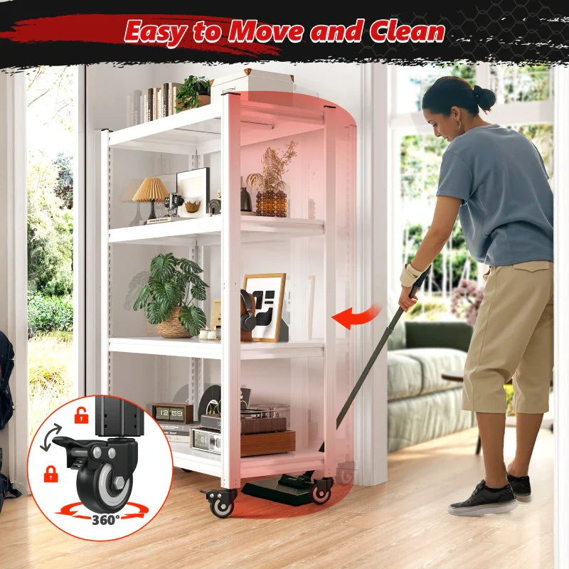 【🔥Factory Direct Clearout Sale🔥】59.8"H 4-Tier Rolling Metal Shelving Rack 530LBS Adjustable Shelving Units for Pantry, Kitchen, Basement