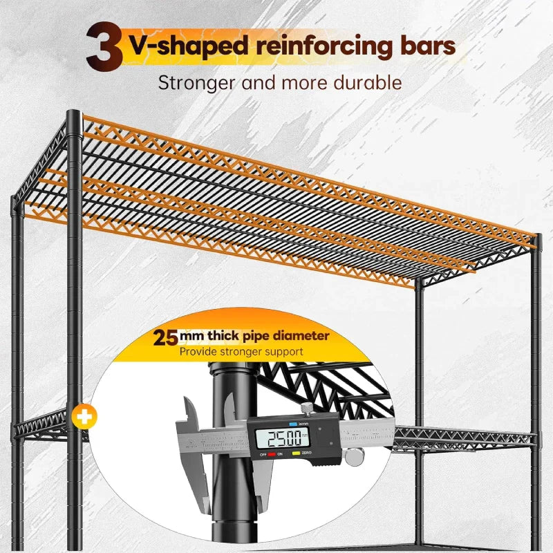 【🔥Factory Direct Clearout Sale🔥】55.5W Wire Shelves, 2560lbs Heavy Duty Metal Shelving Units, Adjustable Storage Rack for Garage Kitchen pantry