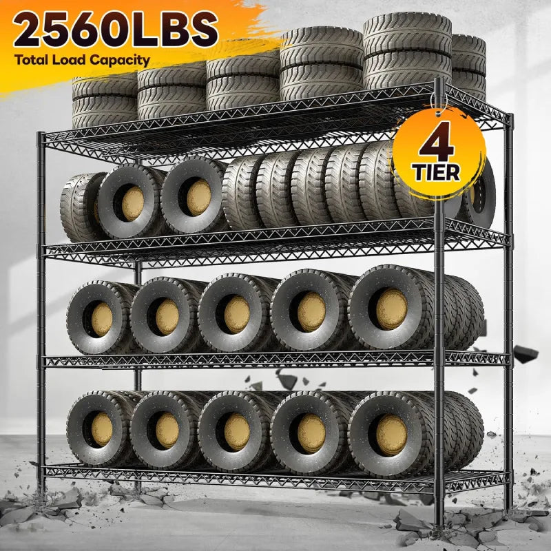 【🔥Factory Direct Clearout Sale🔥】55.5W Wire Shelves, 2560lbs Heavy Duty Metal Shelving Units, Adjustable Storage Rack for Garage Kitchen pantry