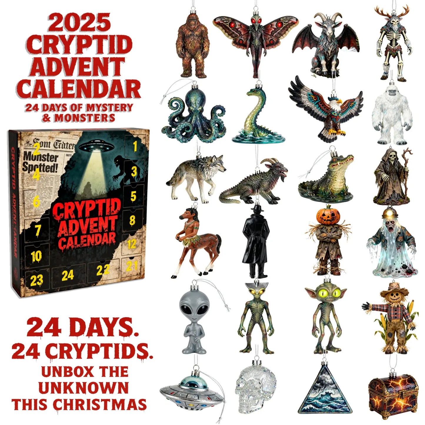【🔥Hot Sale🔥】 Cryptid Advent Calendar - Unbox the Unknown This Christmas 🎁👽