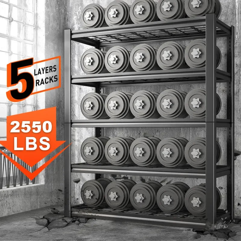 【🔥Factory Direct Clearout Sale🔥】40"W x 18"D Garage Shelving  5-Tier Heavy Duty Shelving  2550 LBS Adjustable Storage Shelves for Pantry Kitchen Basement Warehouse