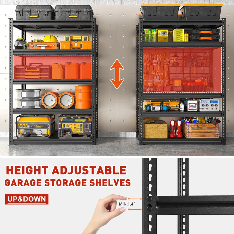 【🔥Factory Direct Clearout Sale🔥】Shelves 2000 Lbs, Garage Shelving 5 Tier Adjustable Black Metal Shelf