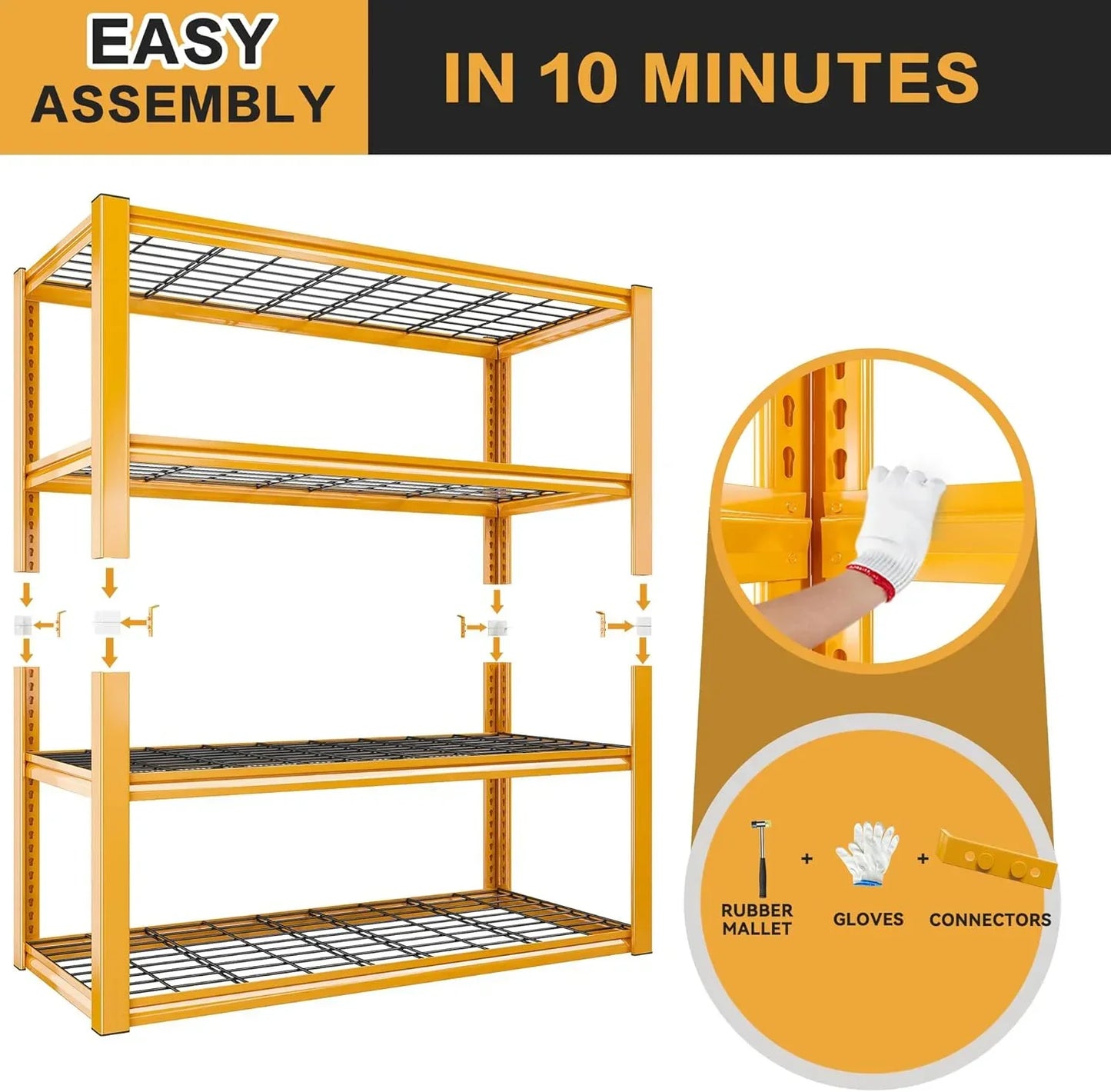 【🔥Factory Direct Clearout Sale🔥】59.9H 4 Tiers Industrial Shelves Adjustable Shelving for Garage Warehouse Basement Loads 2200LBS