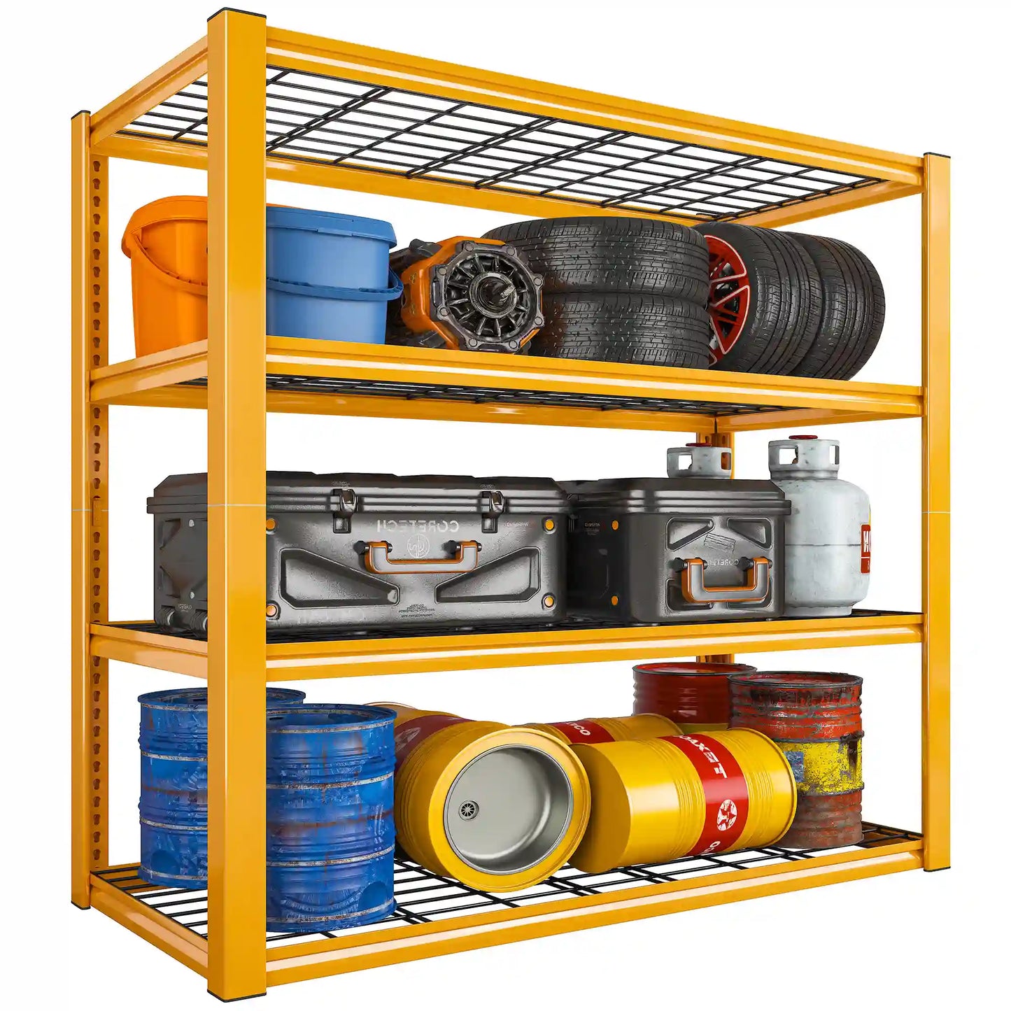 【🔥Factory Direct Clearout Sale🔥】4 Tier Shelves 60"H Garage Storage Shelves 2200 LBS  Free Assembly Tools Included for Garage Organization