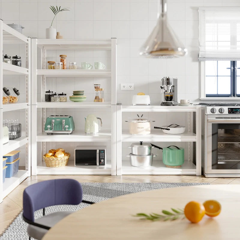 【🔥Factory Direct Clearout Sale🔥】63" H White Metal Shelving Unit, 2010 LBS Adjustable Heavy Duty Storage Shelves, Utility Rack for Pantry Kitchen