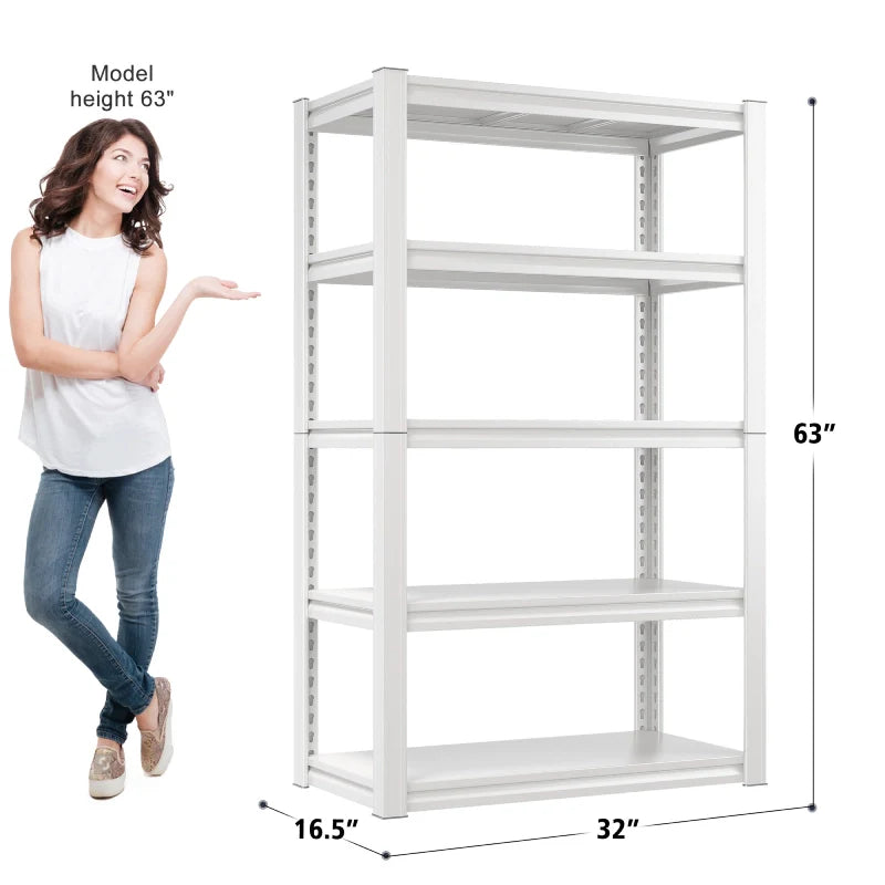 【🔥Factory Direct Clearout Sale🔥】63" H White Metal Shelving Unit, 2010 LBS Adjustable Heavy Duty Storage Shelves, Utility Rack for Pantry Kitchen