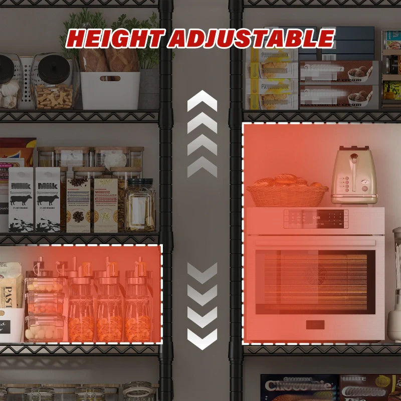 【🔥Factory Direct Clearout Sale🔥】60''W X 82.6" H Wire Shelves on Wheels, 3598 lbs Heavy Duty Commercial Shelving Rack, Adjustable Steel Shelves for Kitchen Pantry