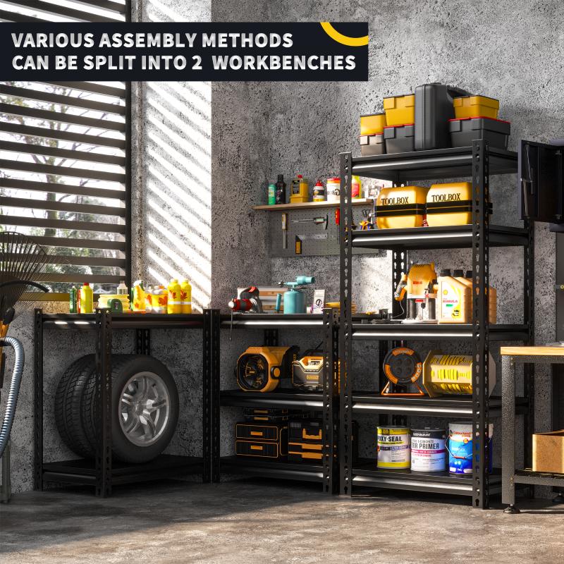 【🔥Factory Direct Clearout Sale🔥】28"W  Metal Shelving Units 1400 Lbs Adjustable Utility Shelves, Black