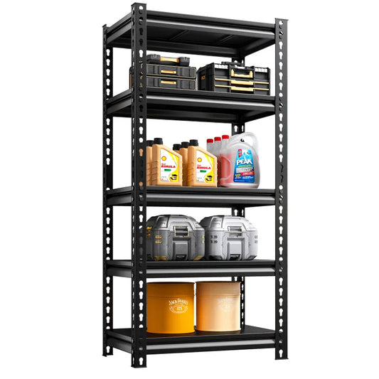【🔥Factory Direct Clearout Sale🔥】28"W  Metal Shelving Units 1400 Lbs Adjustable Utility Shelves, Black