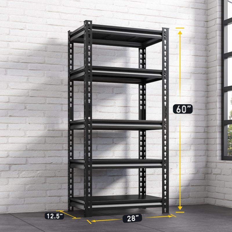 【🔥Factory Direct Clearout Sale🔥】28"W  Metal Shelving Units 1400 Lbs Adjustable Utility Shelves, Black