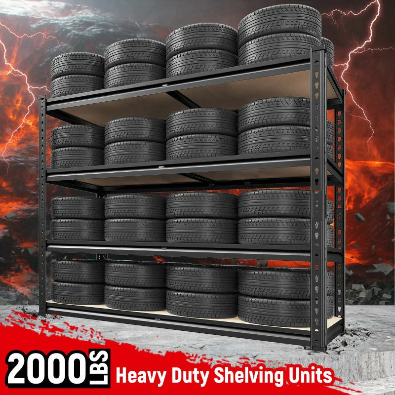 【🔥Factory Direct Clearout Sale🔥】2-Pack 40"W Garage Storage Shelves, 2500lbs Heavy Duty Steel Shelving, Adjustable Storage Rack for Basement Commercial