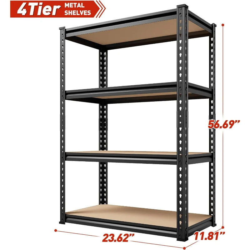 【🔥Factory Direct Clearout Sale🔥】24''W Storage Shelves 1600lbs, 4-Tier Adjustable Metal Shelving, Sturdy Stoarge Rack for Garage Kitchen Basement