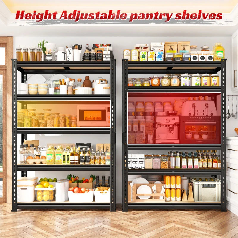 【🔥Factory Direct Clearout Sale🔥】Set of 2 Garage Storage Shelves, 27.6”W Metal Shelves Adjustable, 2000LBS Storage Rack for Pantry Kitchen Commercial