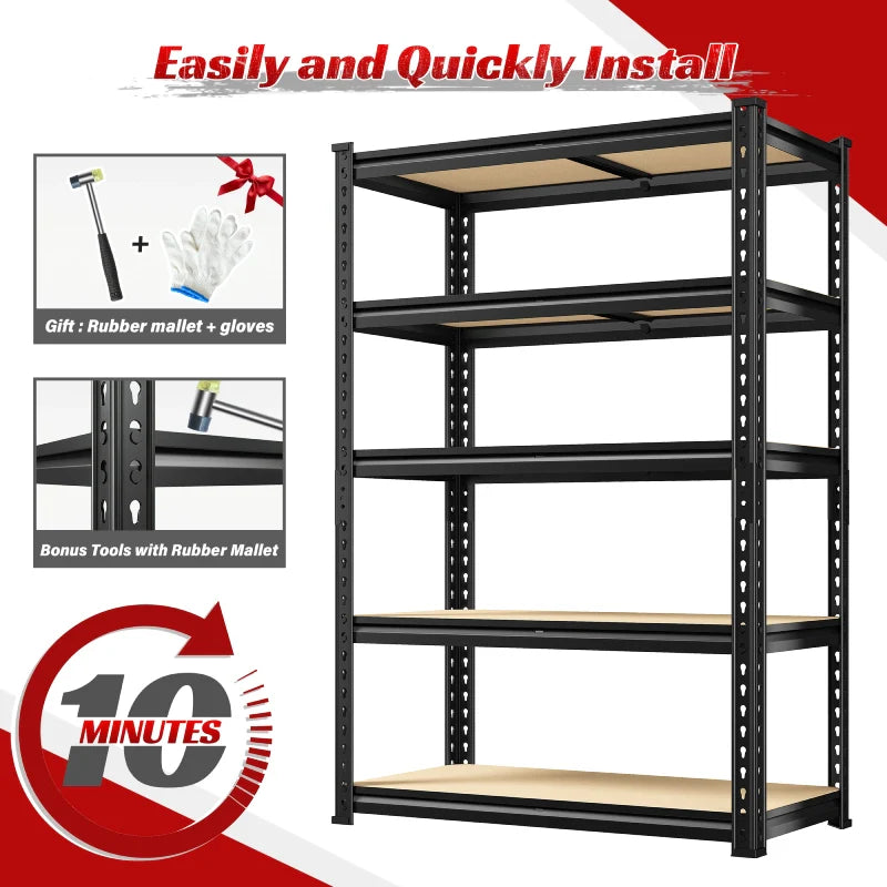 【🔥Factory Direct Clearout Sale🔥】Set of 2 Garage Storage Shelves, 27.6”W Metal Shelves Adjustable, 2000LBS Storage Rack for Pantry Kitchen Commercial