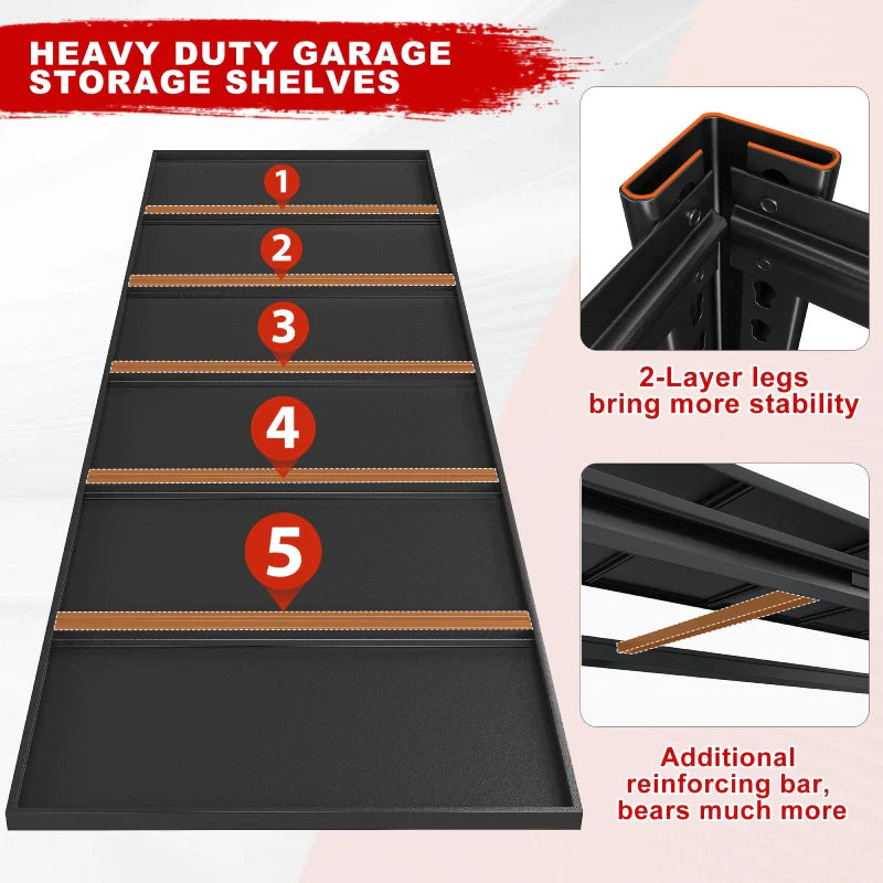 【🔥Factory Direct Clearout Sale🔥】84"H 3600LBS Heavy Duty Industrial Garage Shelving,6-Tier Adjustable Easy Installation Storage Shelving Units For Basement&Warehouse