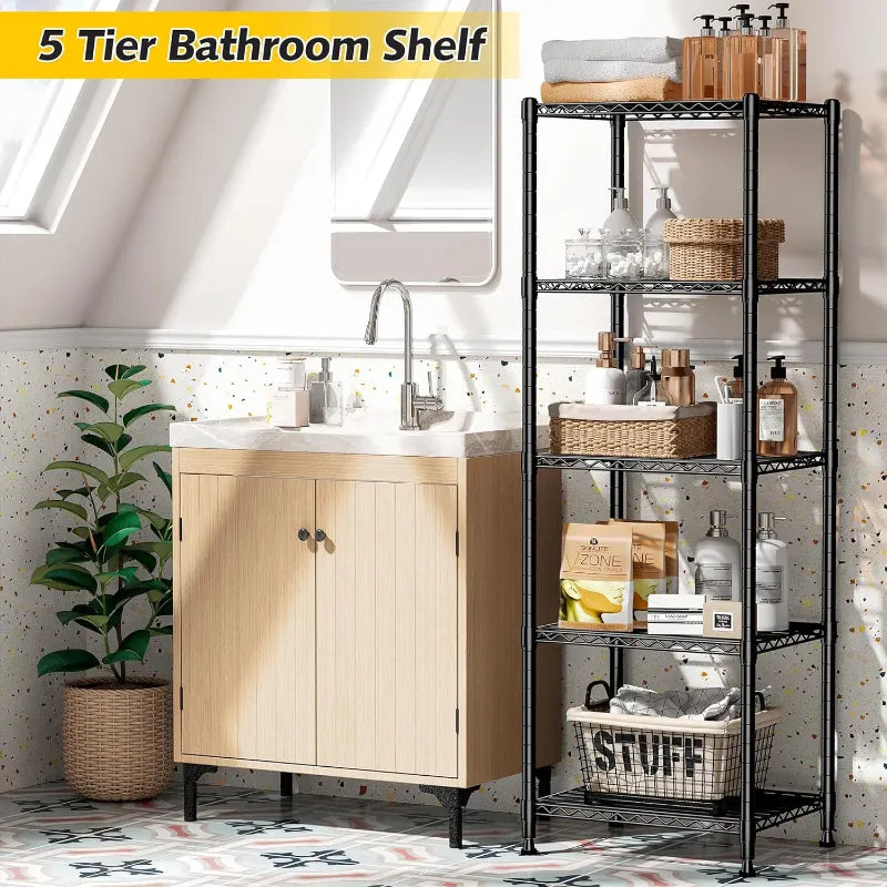 【🔥Factory Direct Clearout Sale🔥】12''W Wire Shelving Units, Set of 2 Metal Shelf, Narrow Metal Shelf, Adjusable Wire Storage Shelves for Pantry Kitchen Dorm