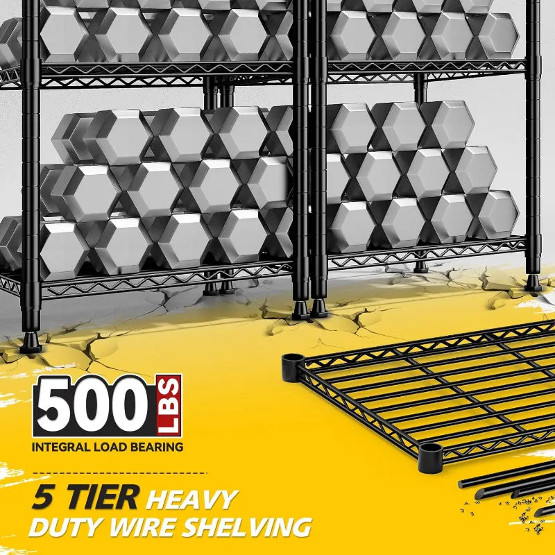 【🔥Factory Direct Clearout Sale🔥】12''W Wire Shelving Units, Set of 2 Metal Shelf, Narrow Metal Shelf, Adjusable Wire Storage Shelves for Pantry Kitchen Dorm