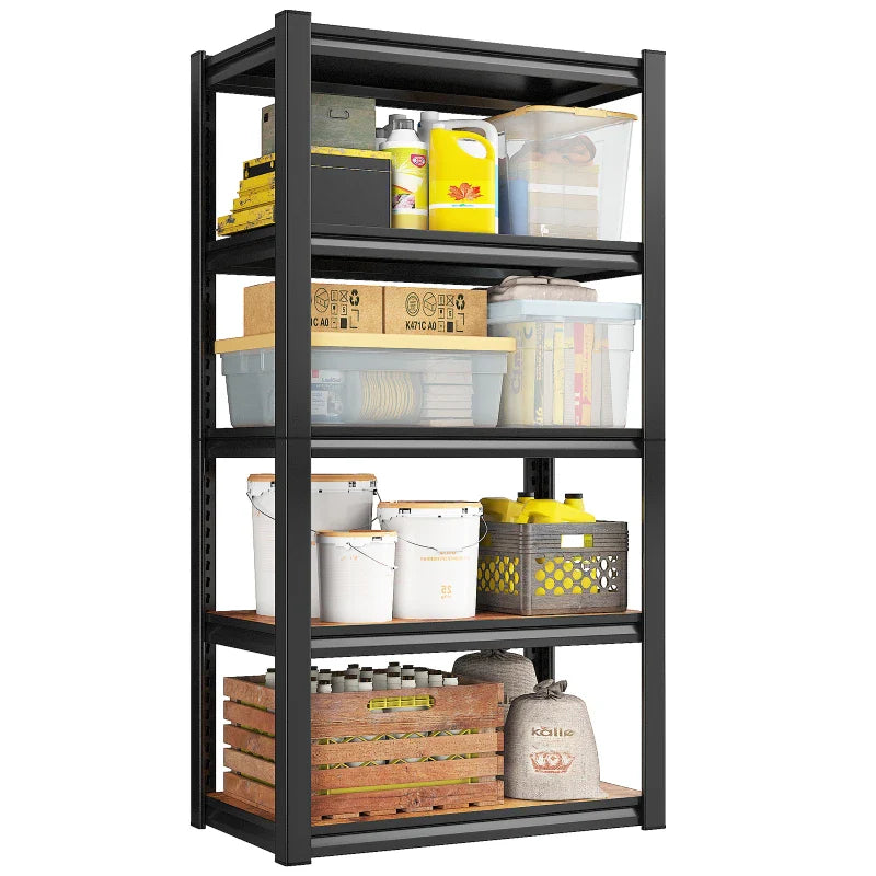 【🔥Factory Direct Clearout Sale🔥】5 Tier Laminated Metal Shelving Unit Adjustable Storage Utility Rack Heavy Duty Shelves for Kitchen Garage Pantry