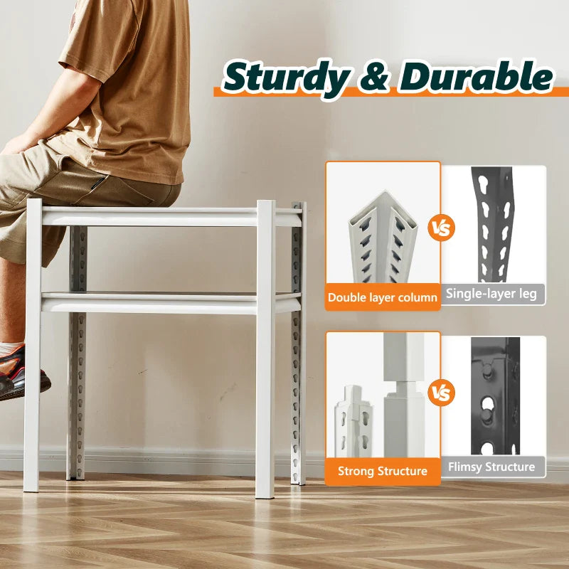 【🔥Factory Direct Clearout Sale🔥】5 Tier Laminated Metal Shelving Unit Adjustable Storage Utility Rack Heavy Duty Shelves for Kitchen Garage Pantry
