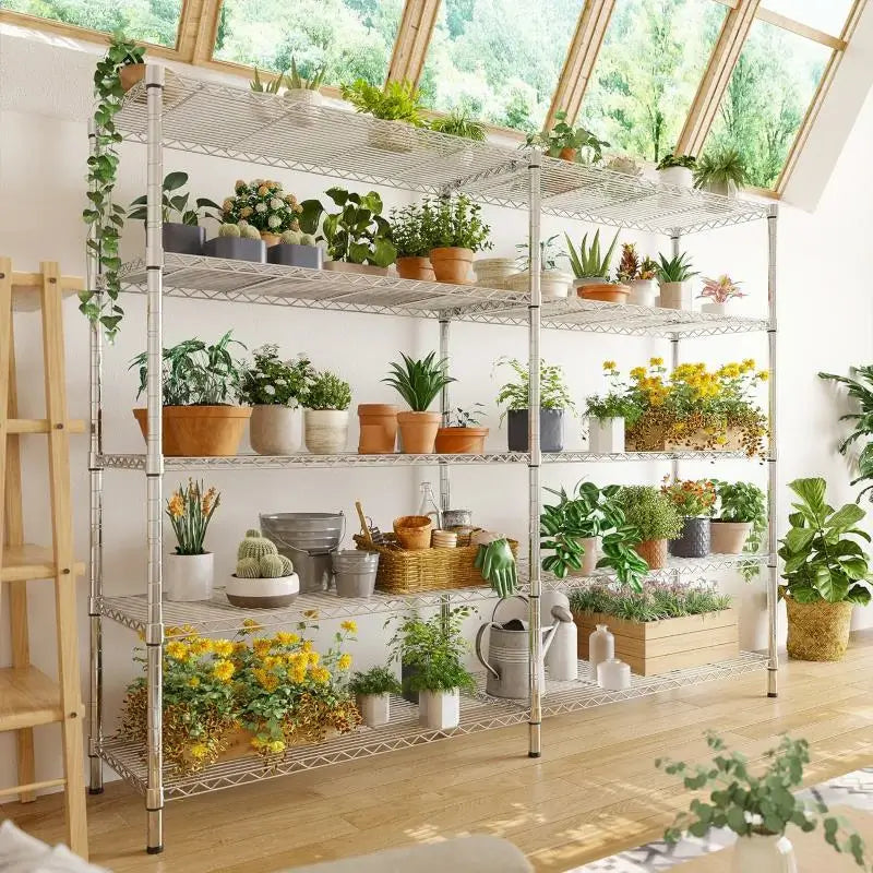 【🔥Factory Direct Clearout Sale🔥】58" W Storage Shelves Wire Shelving Unit 1400LB Metal Shelves,Chrome